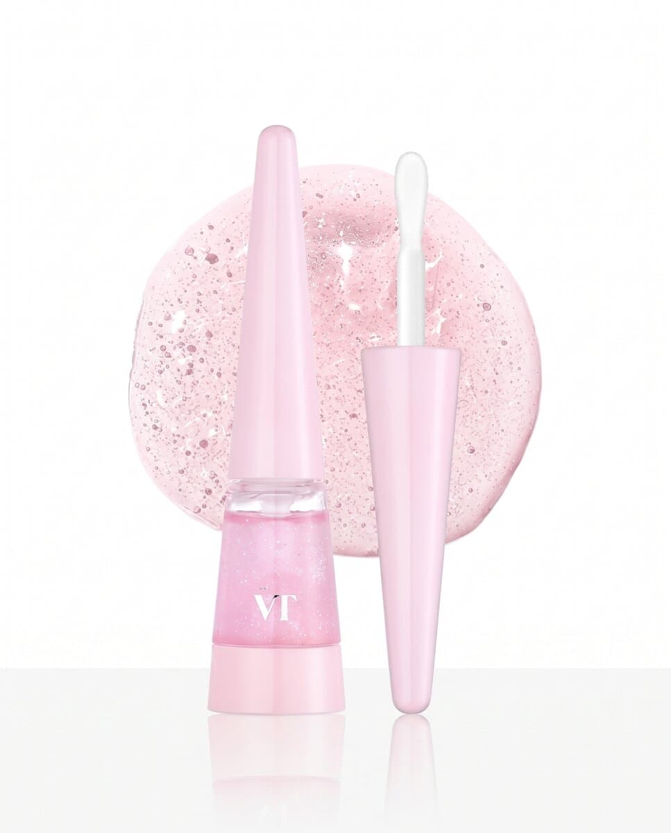 VT Cosmetics Reedle Shot Lip Plumper Twinkle, оттеночный плампер для губ с микроиглами (розовый+золотой глиттер), 4.3г