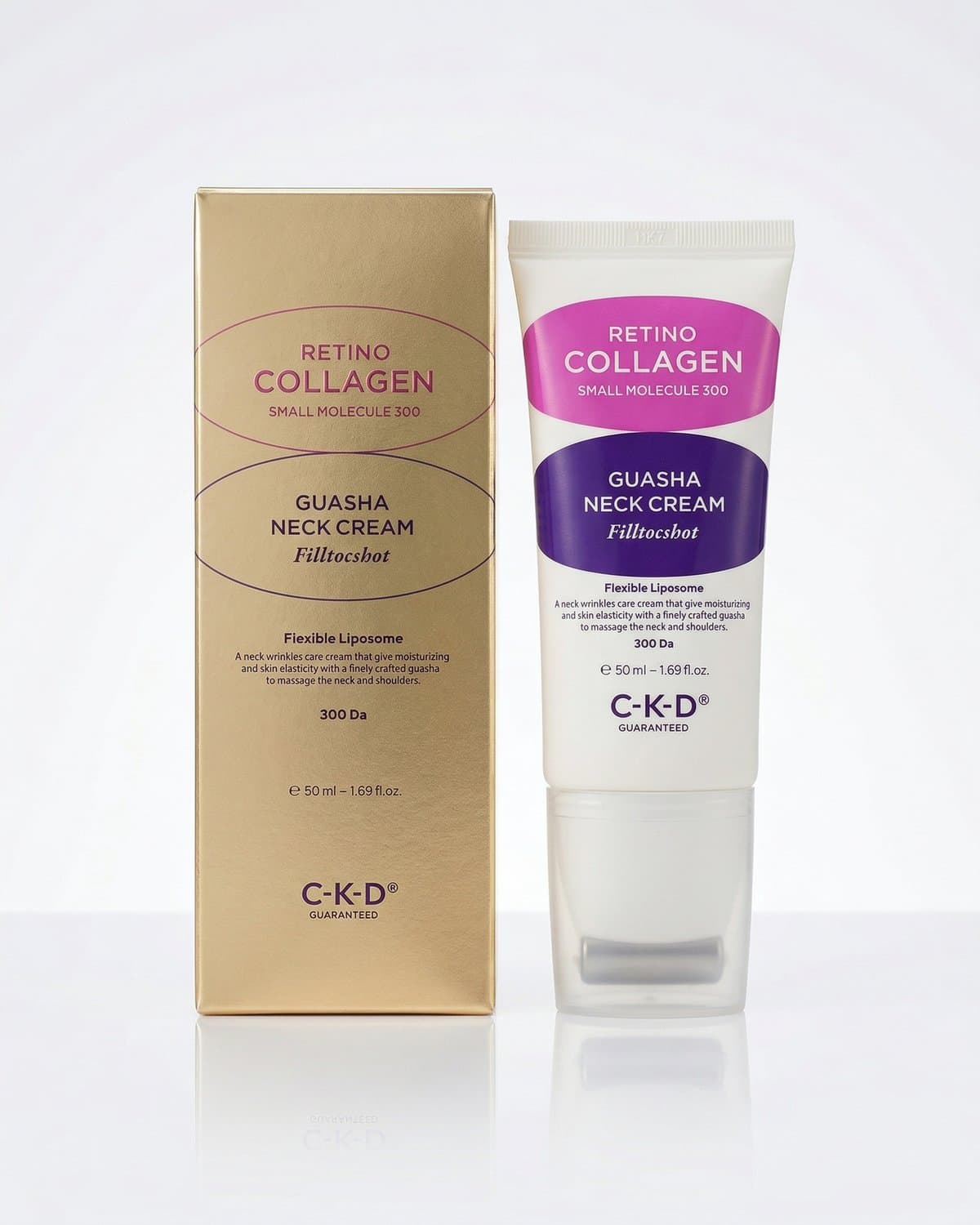 CKD Retino Collagen Small Molecule 300 Guasha Cream Filltocshot, омолаживающий крем для шеи, 50мл