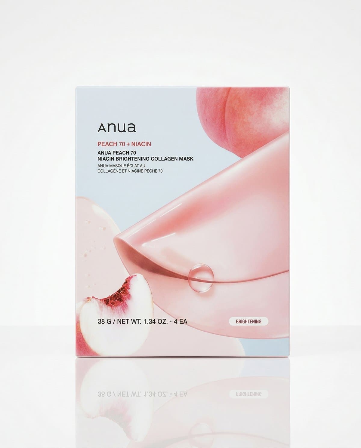 Anua Peach 70 Niacin Brightening Collagen Mask, осветляющая гидрогелевая маска с персиком