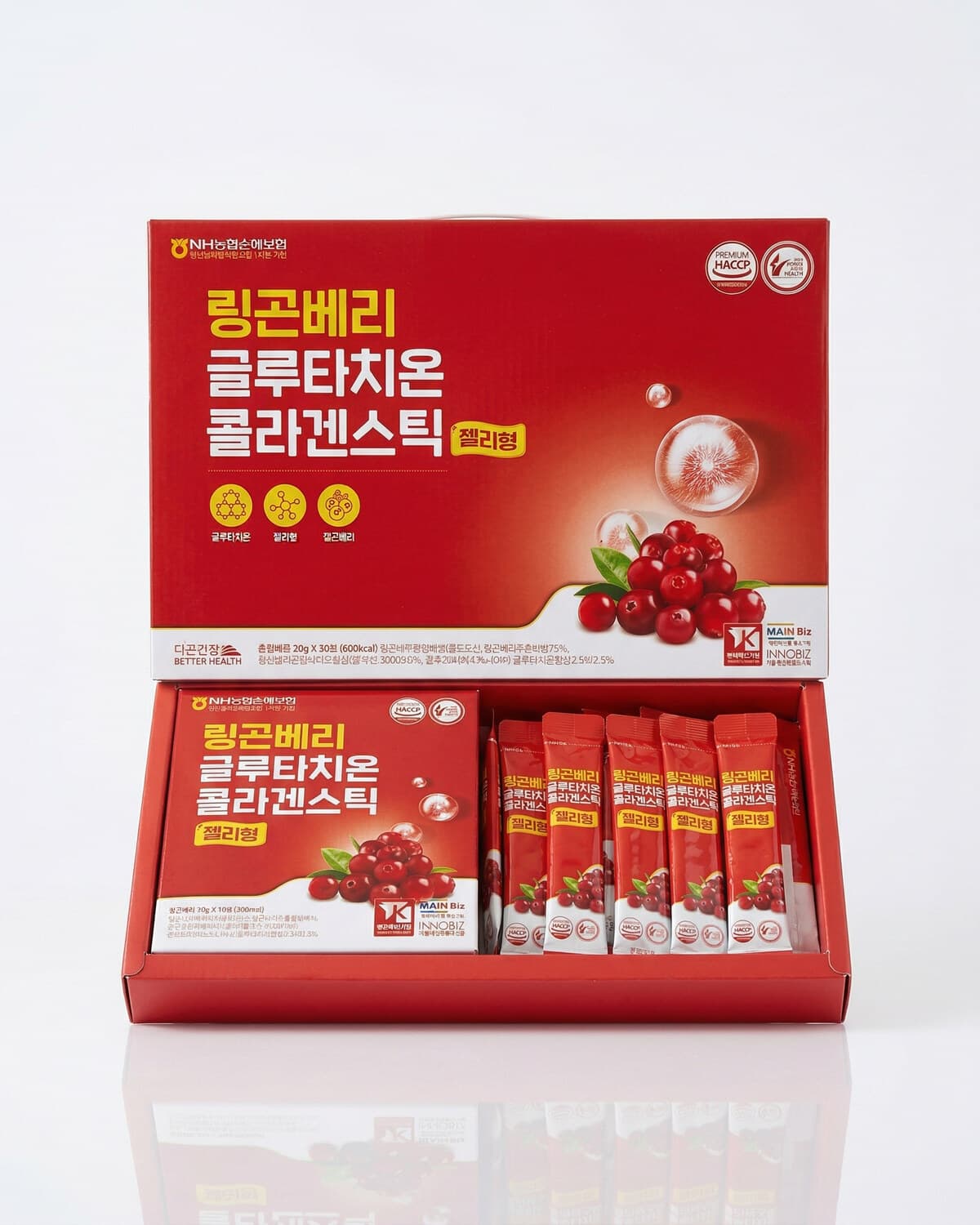 NH농협 Lingonberry Glutathione Collagen Stick, коллагеновые стики с брусникой (желейные)