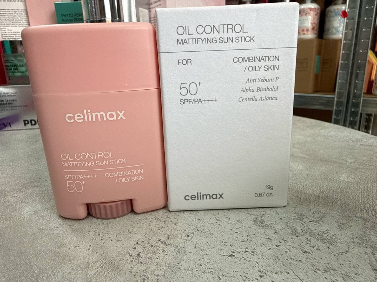Celimax Матирующий солнцезащитный стик Oil Control Mattifying Sun Stick SPF50+ PA++++, 19г