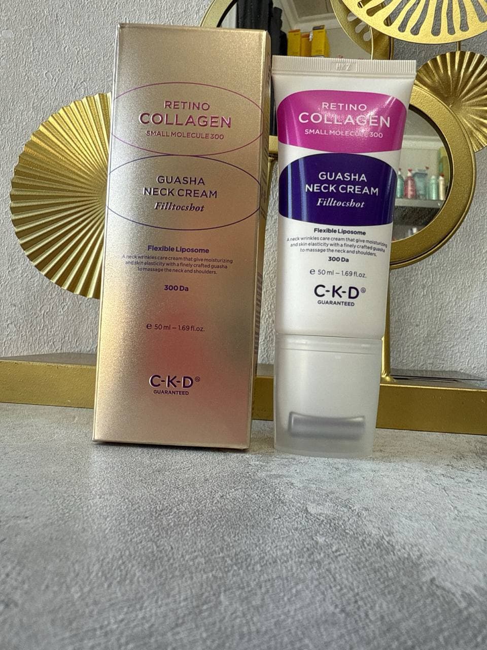 CKD Retino Collagen Small Molecule 300 Guasha Cream Filltocshot, омолаживающий крем для шеи, 50мл