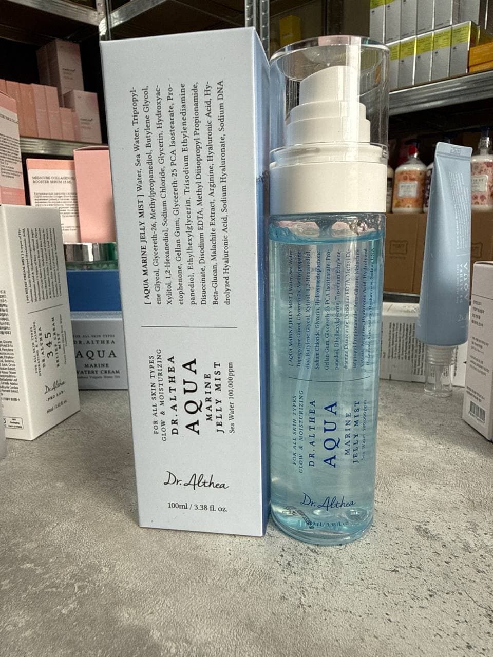 Dr.Althea Aqua Marine Jelly Mist, увлажняющий желе-мист с ПДРН и морской водой, 100мл