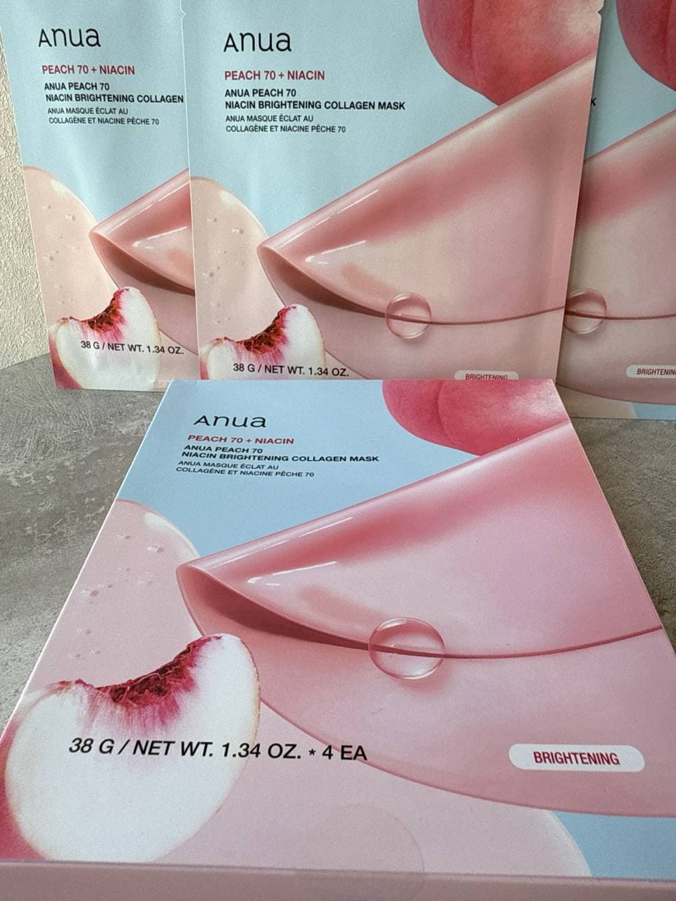 Anua Peach 70 Niacin Brightening Collagen Mask, осветляющая гидрогелевая маска с персиком