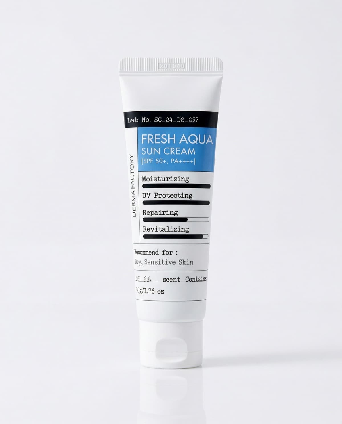 Derma Factory Fresh Aqua Sun Cream, солнцезащитный крем с гиалуроновой кислотой SPF50+ PA++++, 50г