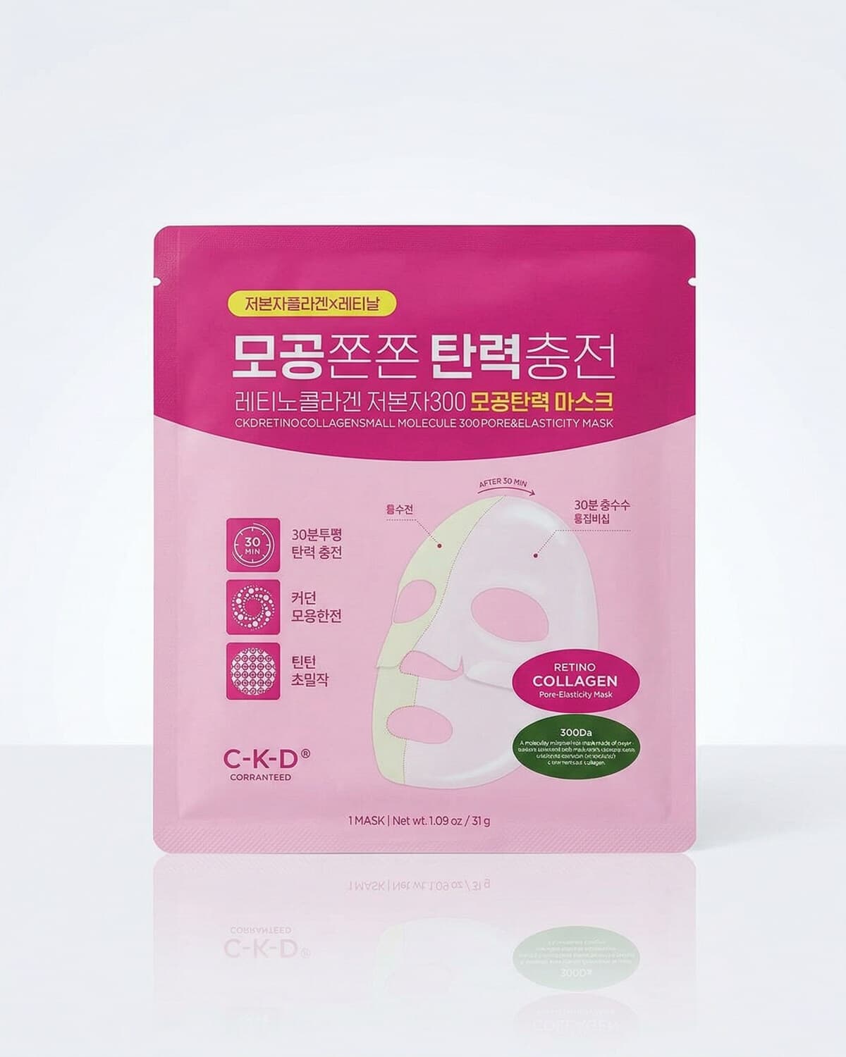 CKD Retino Collagen Small Molecule 300 Pore & Elasticity Mask, коллагеновая гидрогелевая маска, 31г
