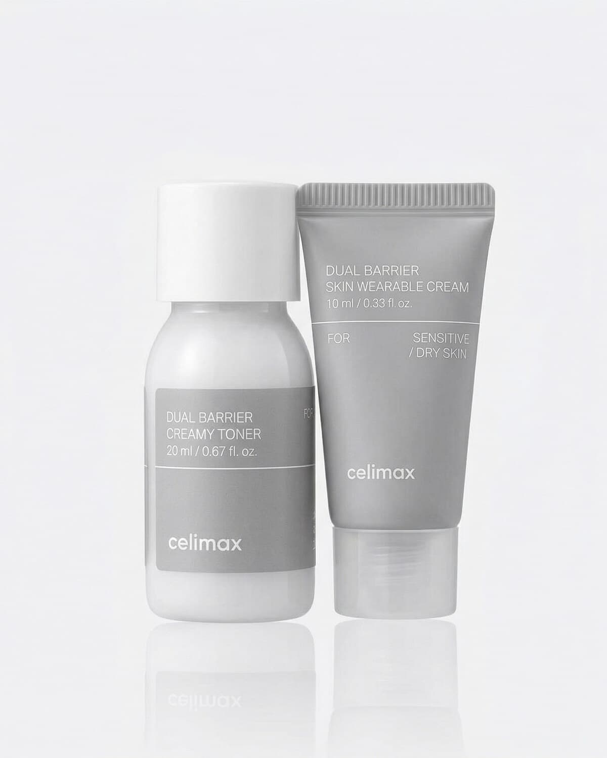 Celimax Dual Barrier Trial Kit, набор миниатюр для увлажнения (тонер 20мл + крем 10мл)