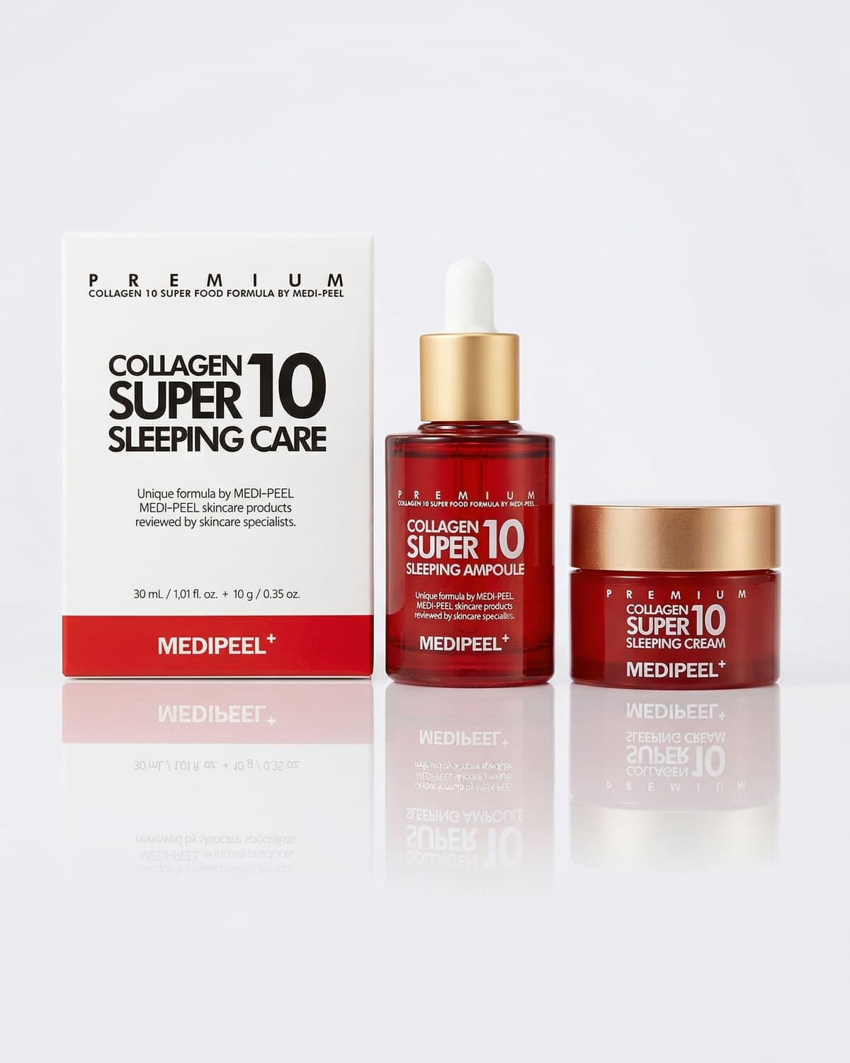 Medi-Peel Collagen Super 10 Sleeping Care, омолаживающий ночной набор с коллагеном (ампула 30мл + крем 10мл)