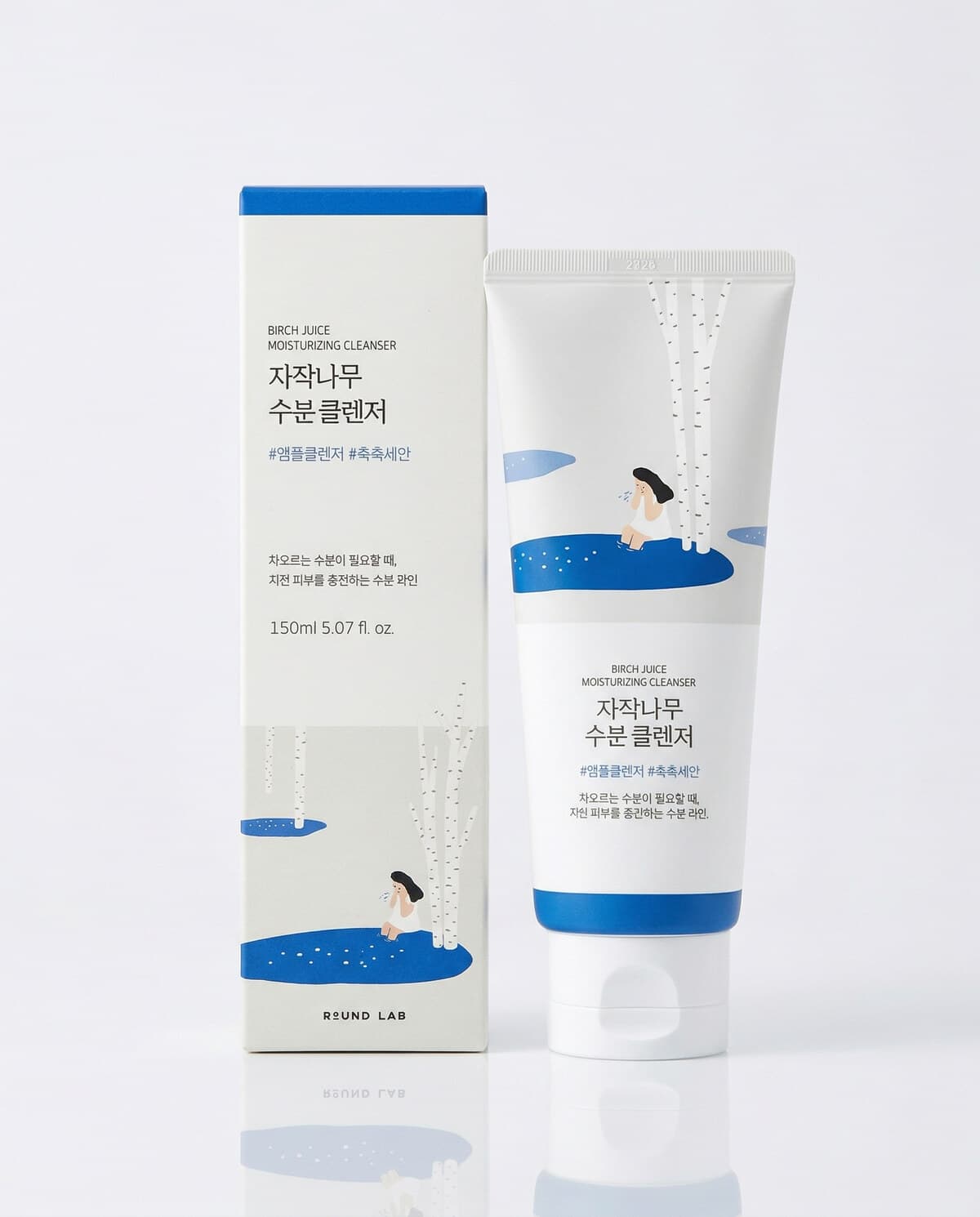 Round Lab Birch Juice Moisturizing Cleanser, увлажняющий гель для умывания с берёзовым соком, 150мл