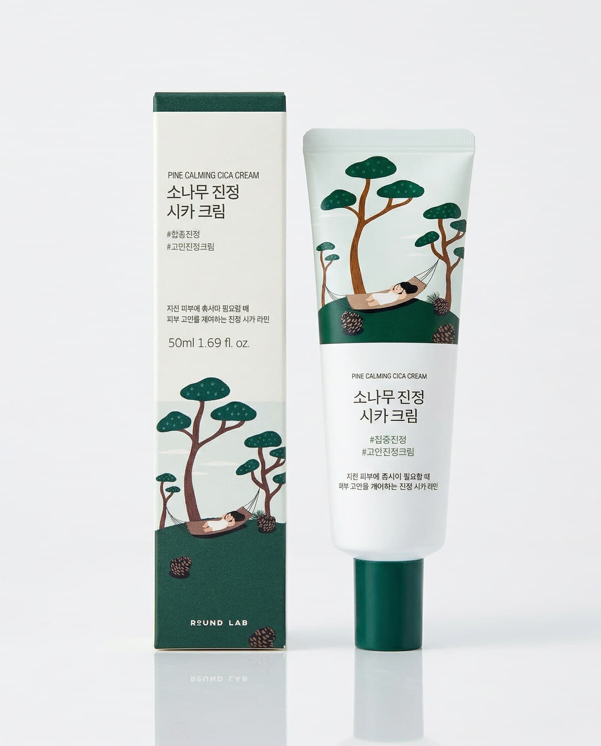 Round Lab Pine Calming Cica Cream, крем с сосной и центеллой для проблемной кожи, 50мл