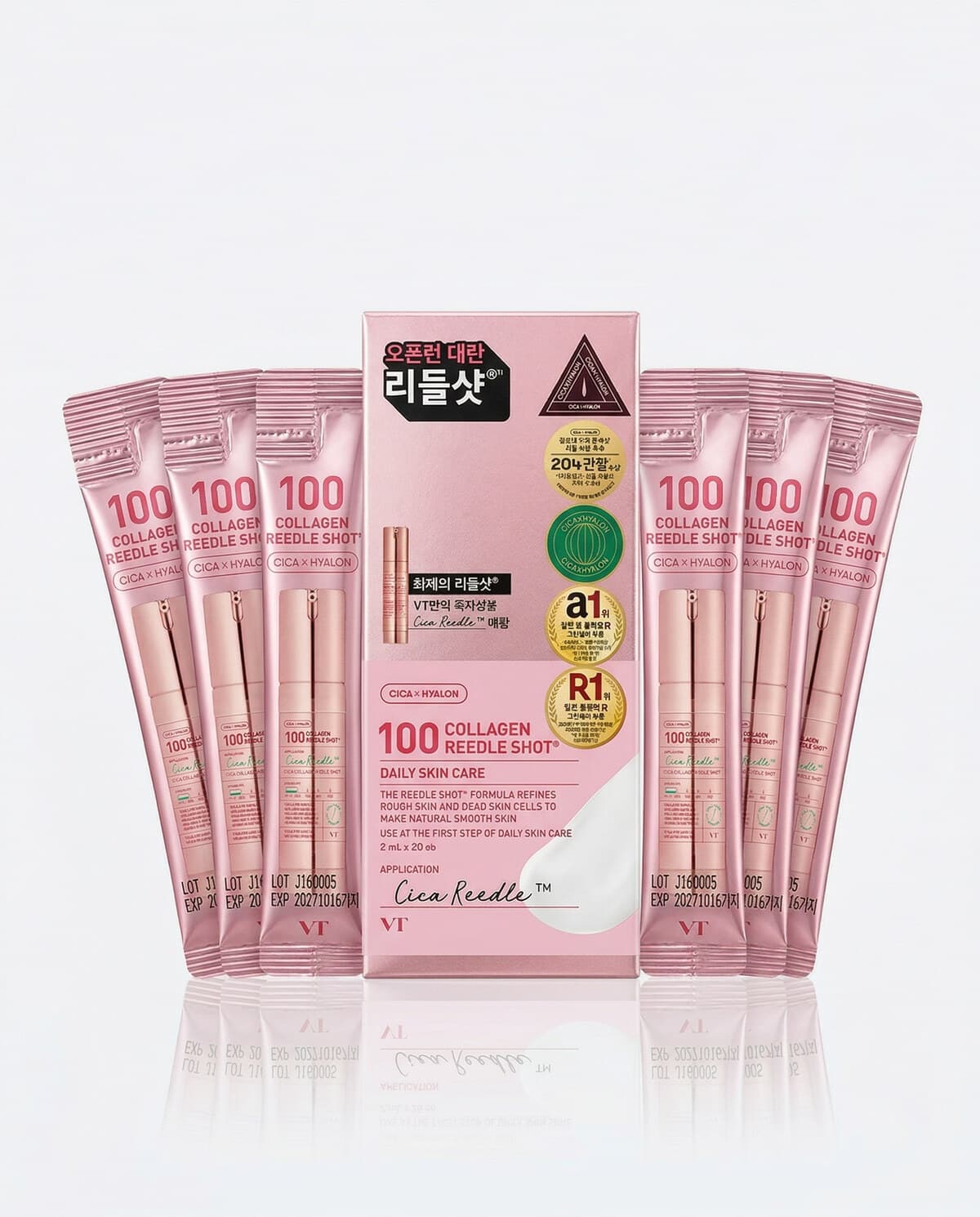 VT Cosmetics Collagen Reedle Shot 100 саше, бустер с микроиглами и коллагеном (travel), 10шт×2мл
