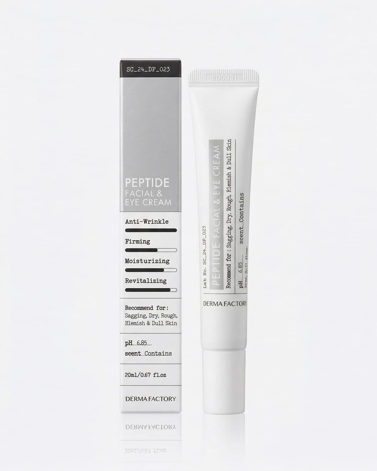 Derma Factory Peptide Facial and Eye Cream, пептидный крем для лица и глаз, 20мл