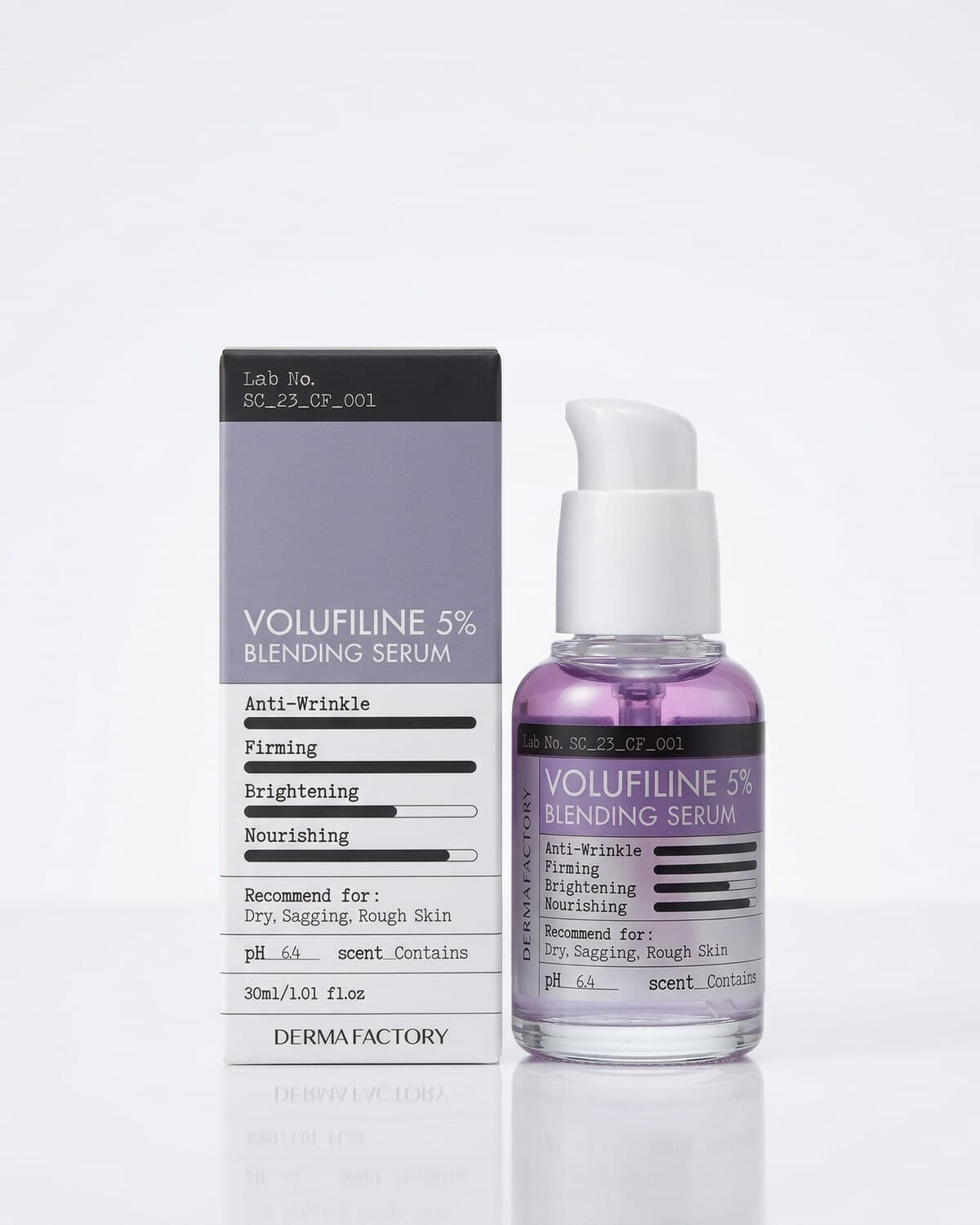 Derma Factory Volufiline 5% Blending Serum, двухфазная антивозрастная сыворотка с волюфилином, 30мл