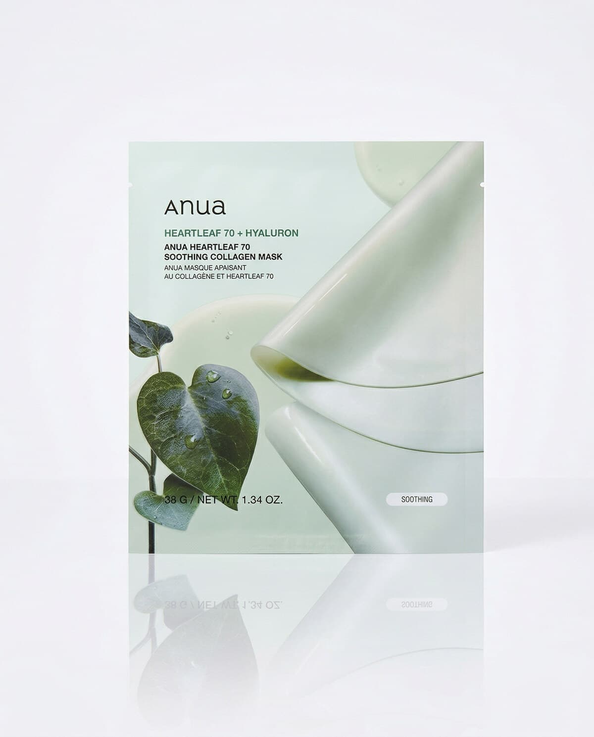 Anua Heartleaf 70 Soothing Collagen Mask, успокаивающая гидрогелевая маска с хауттюйнией