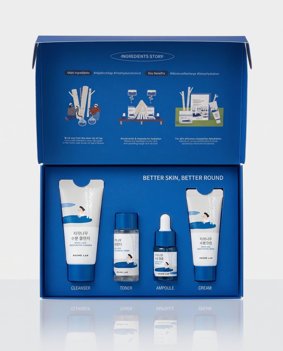 Round Lab Birch Juice Travel Kit, набор миниатюр с берёзовым соком (4 предмета)