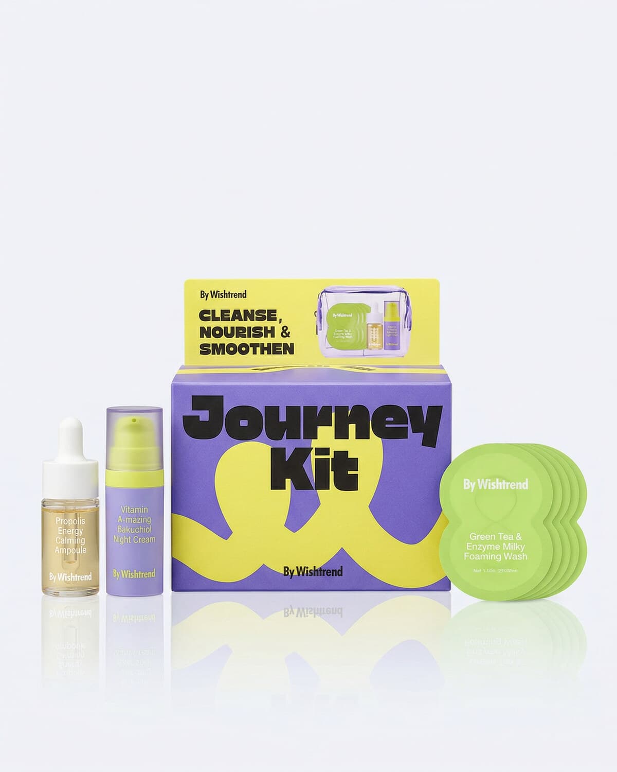 By Wishtrend Smooth Skin Journey Kit, набор миниатюр в косметичке