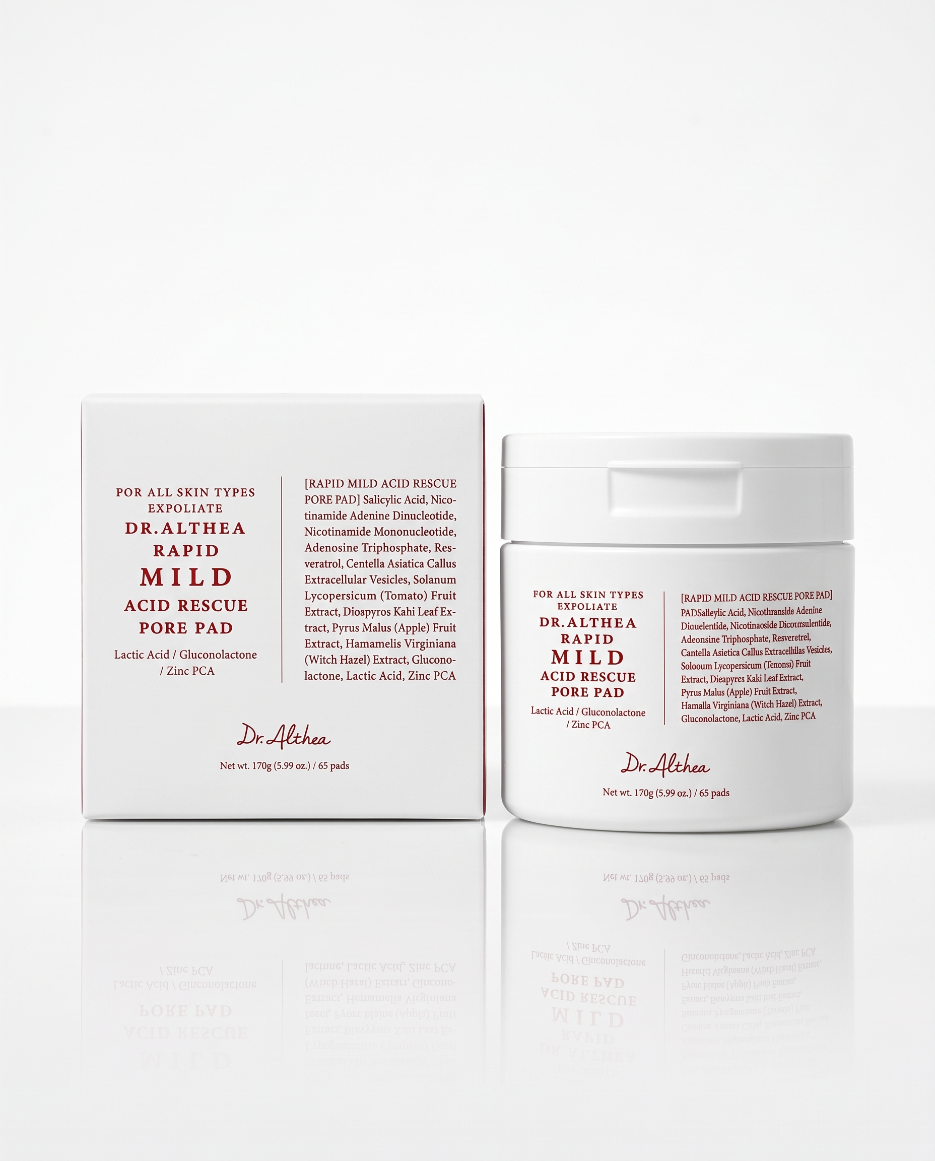 Dr.Althea Rapid Mild Acid Rescue Pore Pad, тонер-пэды с салициловой кислотой, 65шт